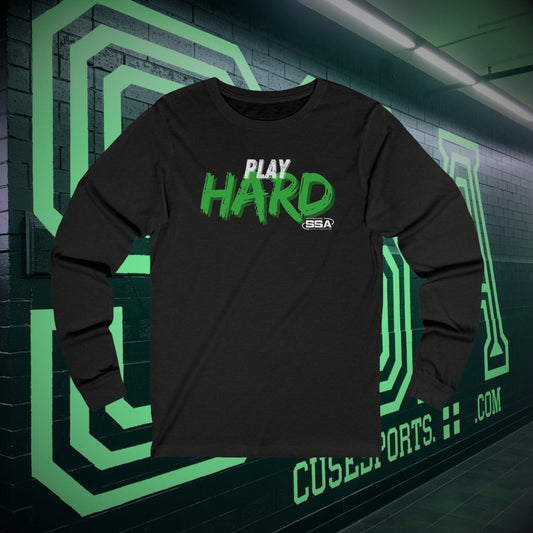 Play Hard, Hustle Harder Rusty | Softstyle Comfort Long Sleeve Tee