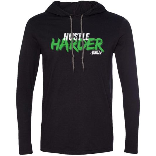 Hustle Harder Rusty | Softstyle Comfort Long Sleeve Tee w/Hoodie